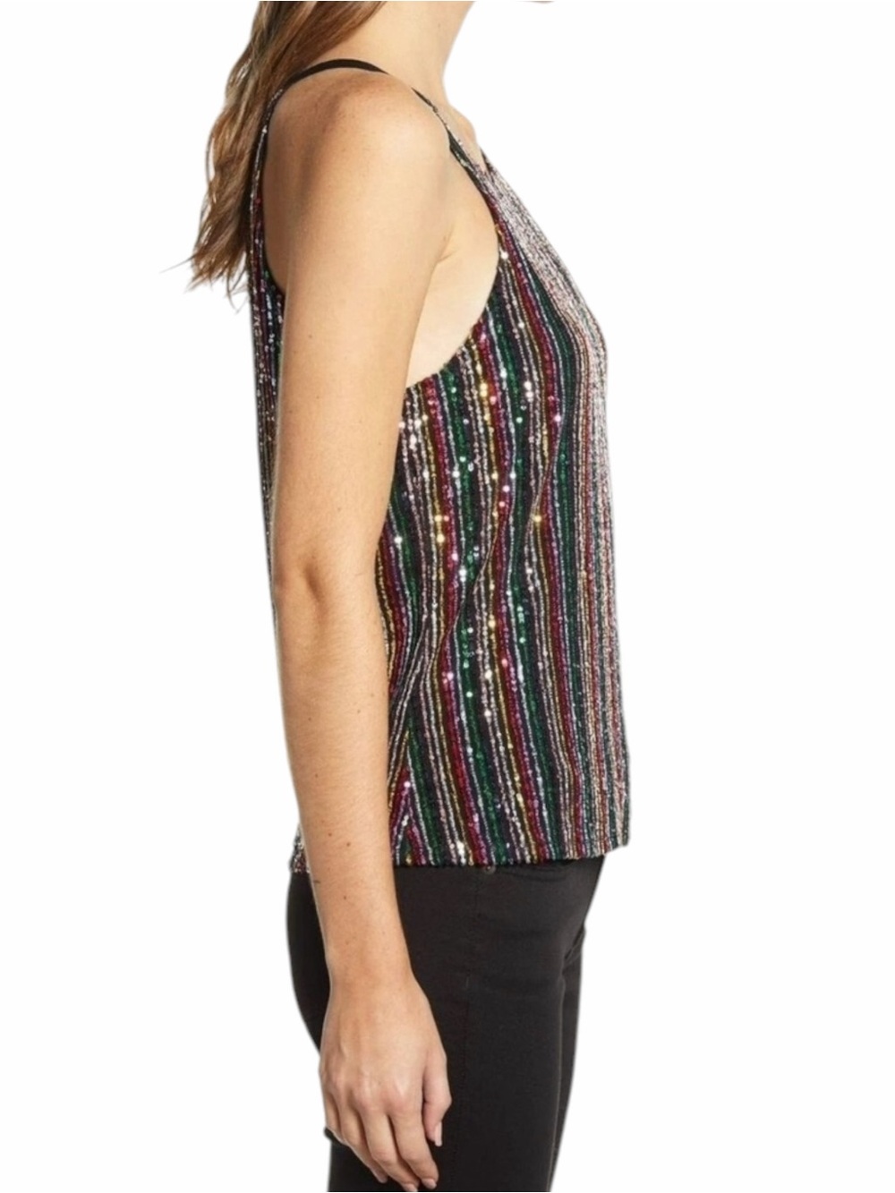 Sanctuary Sequin Blouse Top Shirt Metallic Multicolor L - Picture 3 of 10